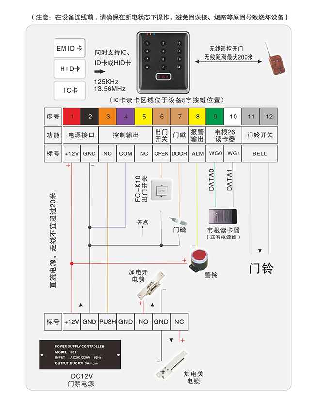 門禁一體機(jī)連線圖