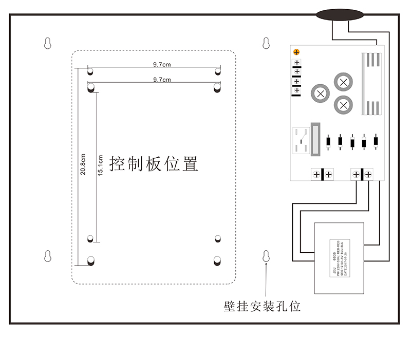 門(mén)禁電源箱的內(nèi)部結(jié)構(gòu)圖